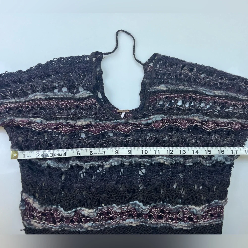 Free People Navy Multicolor Knit Pullover Sweater N274-46 - Picture 5 of 6